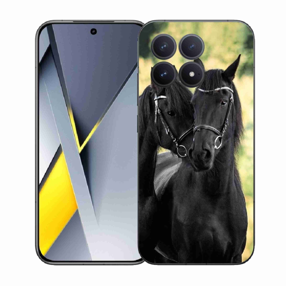 Gelový kryt mmCase na Xiaomi Poco F8 Pro - dva černí koně