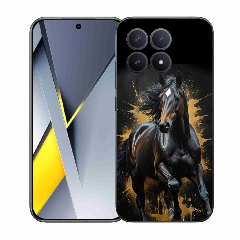 Gelový kryt mmCase na Xiaomi Poco F8 Pro - elegantní černý hřebec