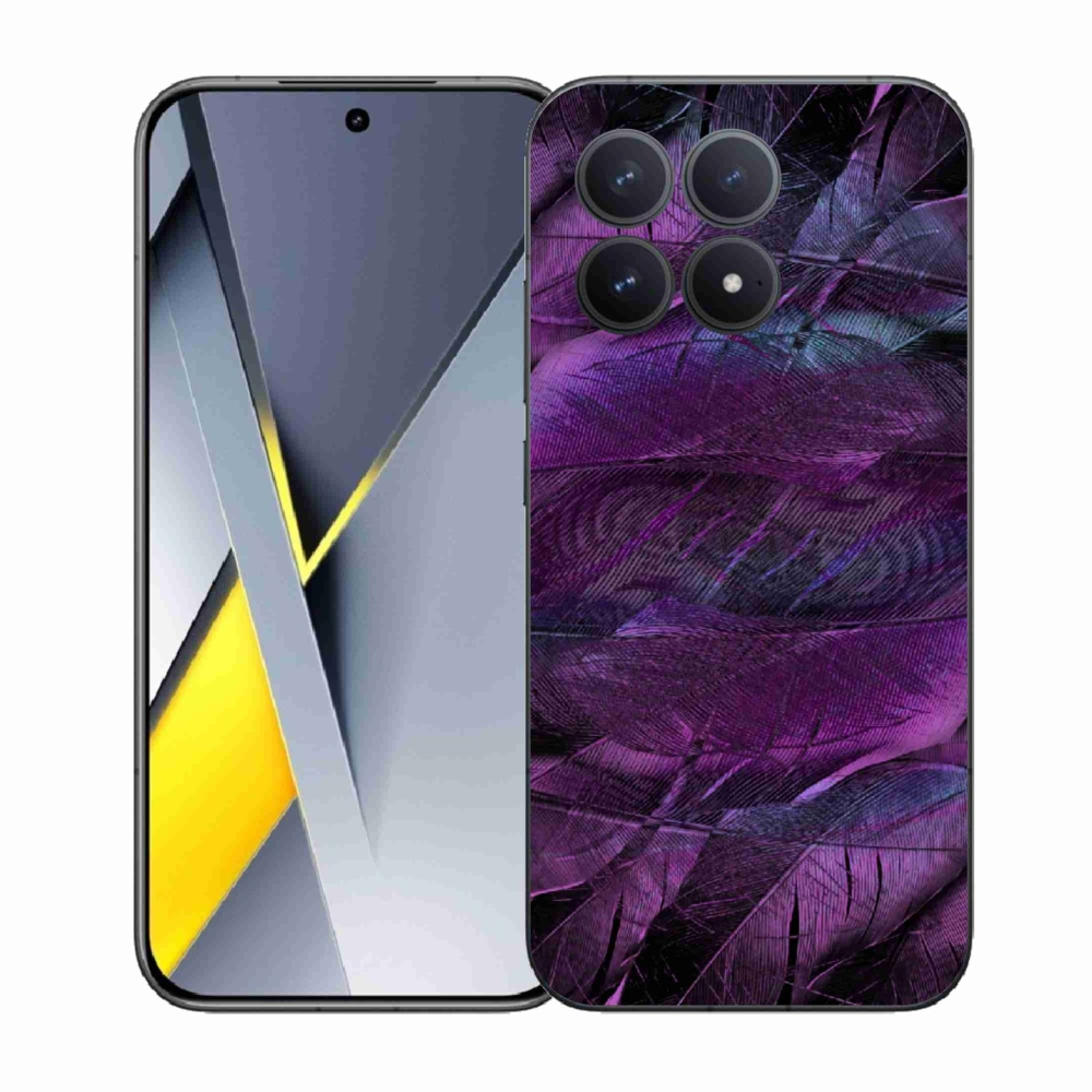 Gelový kryt mmCase na Xiaomi Poco F8 Pro - fialová pírka