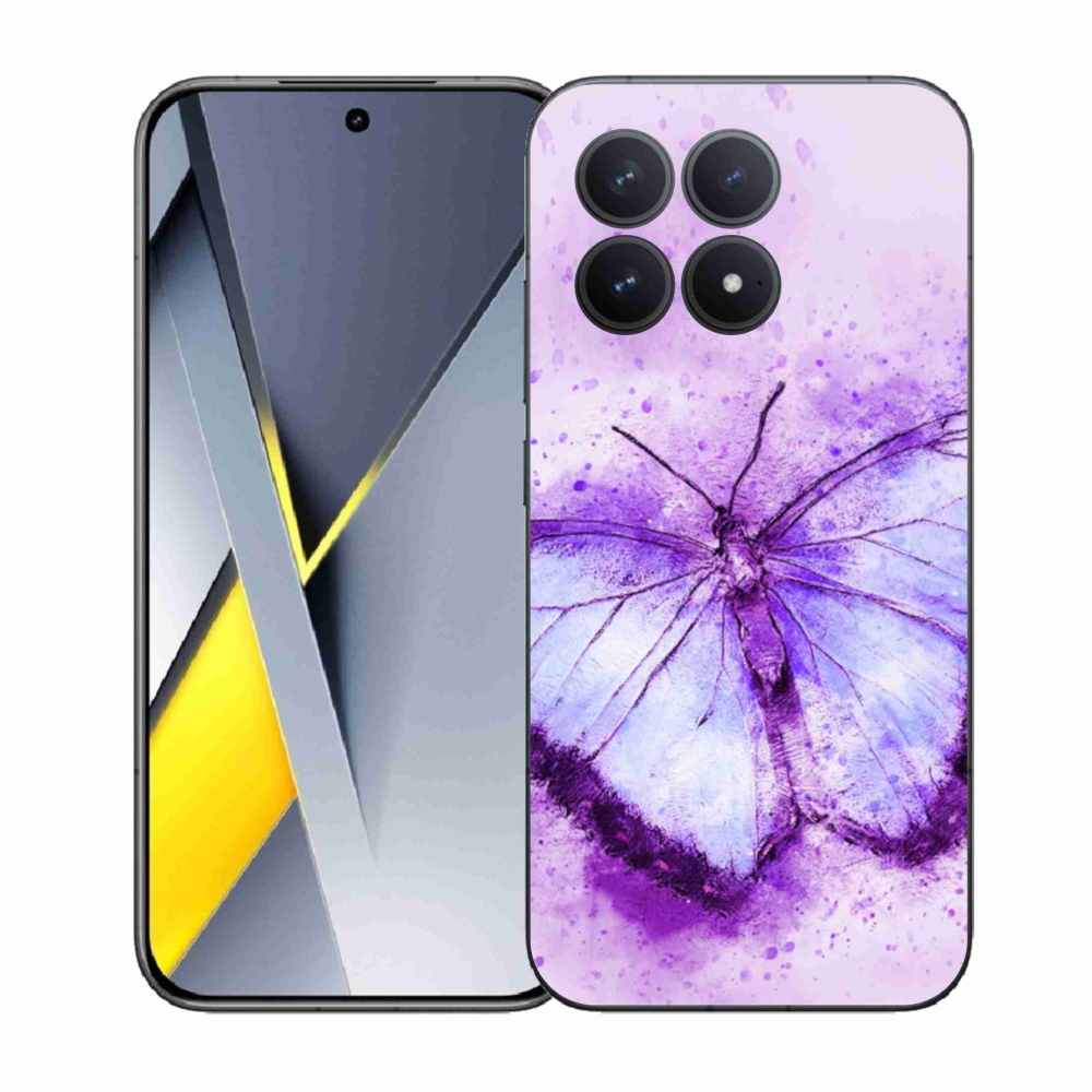Gelový kryt mmCase na Xiaomi Poco F8 Pro - fialový motýl