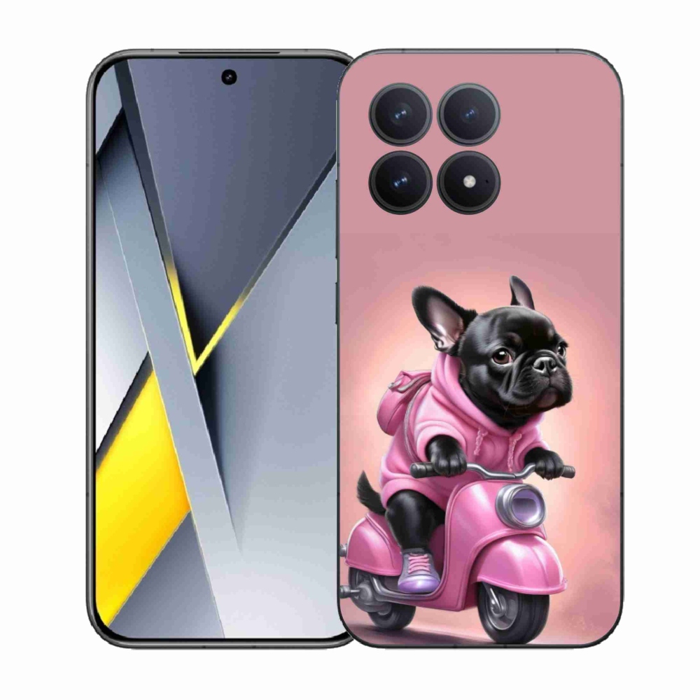 Gelový kryt mmCase na Xiaomi Poco F8 Pro - francouzský buldoček na skútru