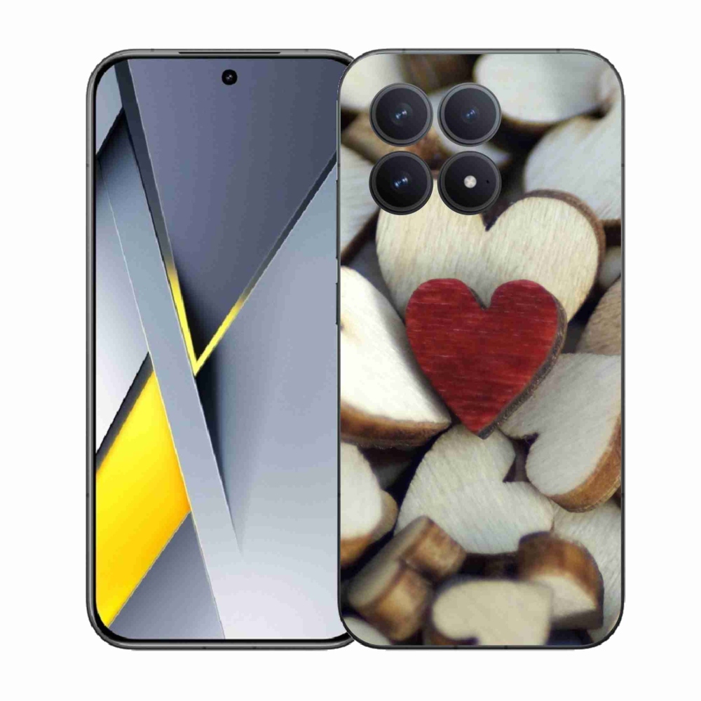 Gelový kryt mmCase na Xiaomi Poco F8 Pro - gravírované červené srdce 
