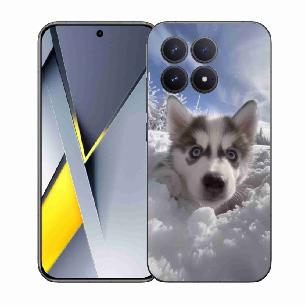 Gelový kryt mmCase na Xiaomi Poco F8 Pro - husky ve sněhu