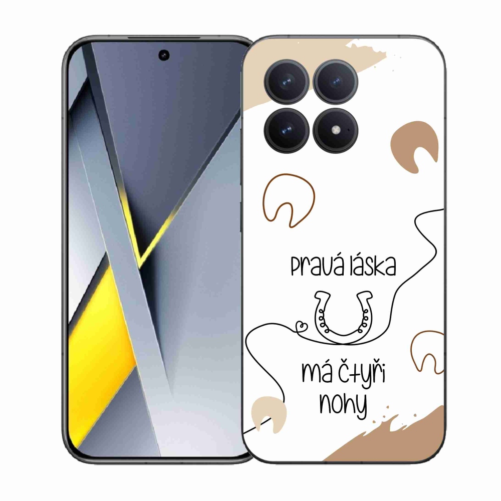 Gelový kryt mmCase na Xiaomi Poco F8 Pro - koňský motiv bílé pozadí