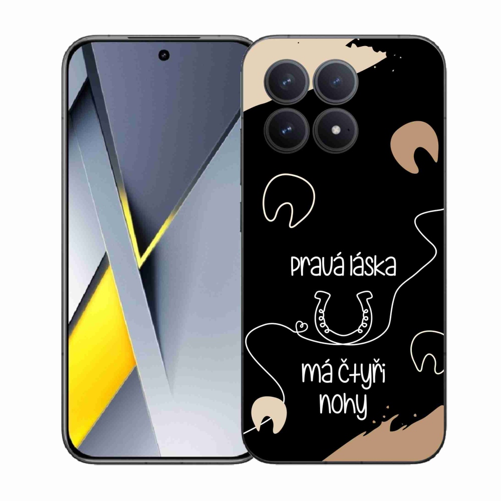 Gelový kryt mmCase na Xiaomi Poco F8 Pro - koňský motiv černé pozadí