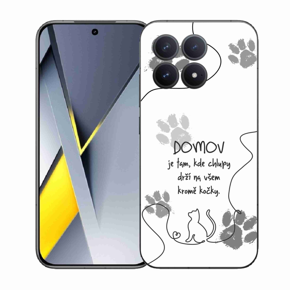 Gelový kryt mmCase na Xiaomi Poco F8 Pro - kočičí motiv bílé pozadí