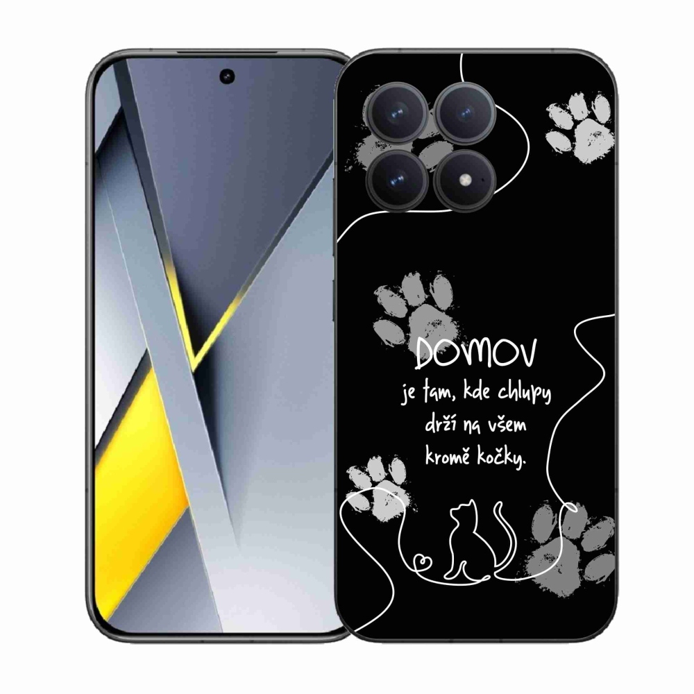 Gelový kryt mmCase na Xiaomi Poco F8 Pro - kočičí motiv černé pozadí