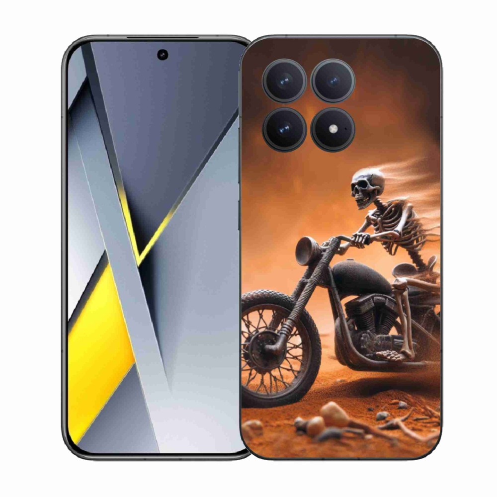 Gelový kryt mmCase na Xiaomi Poco F8 Pro - kostra na motorce