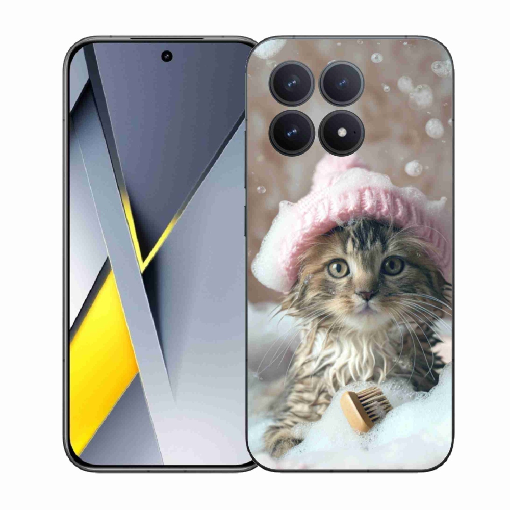 Gelový kryt mmCase na Xiaomi Poco F8 Pro - kotě a koupel