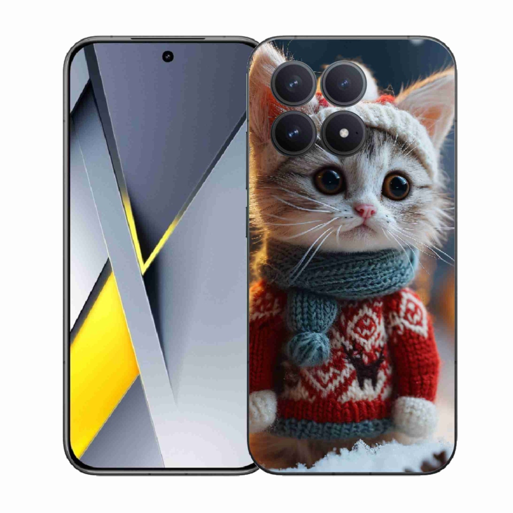 Gelový kryt mmCase na Xiaomi Poco F8 Pro - kotě ve svetru