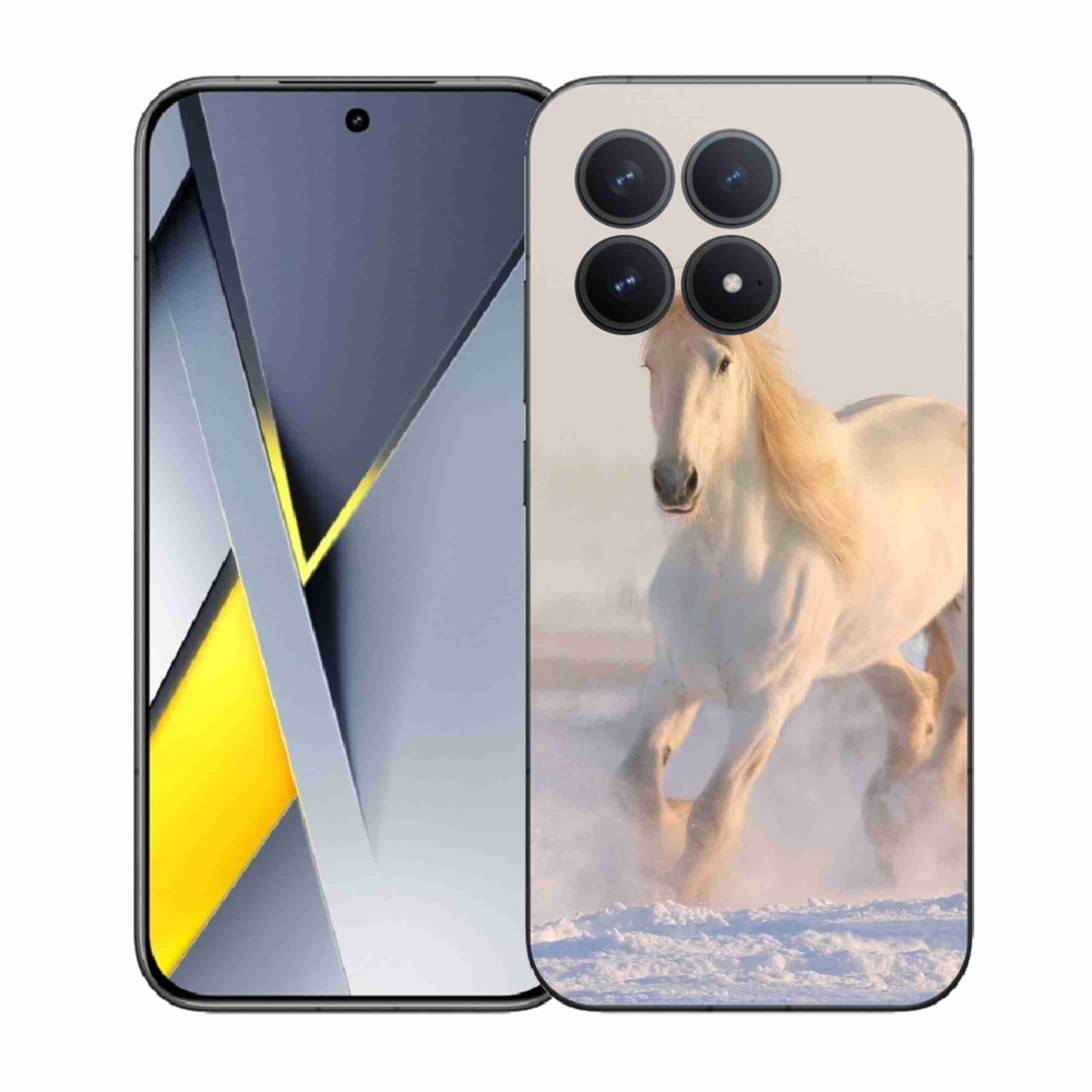 Gelový kryt mmCase na Xiaomi Poco F8 Pro - kůň ve sněhu