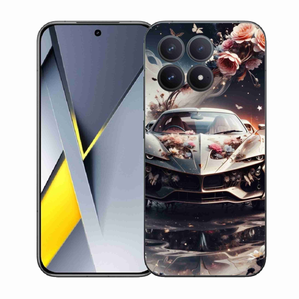 Gelový kryt mmCase na Xiaomi Poco F8 Pro - květinový sportovní vůz