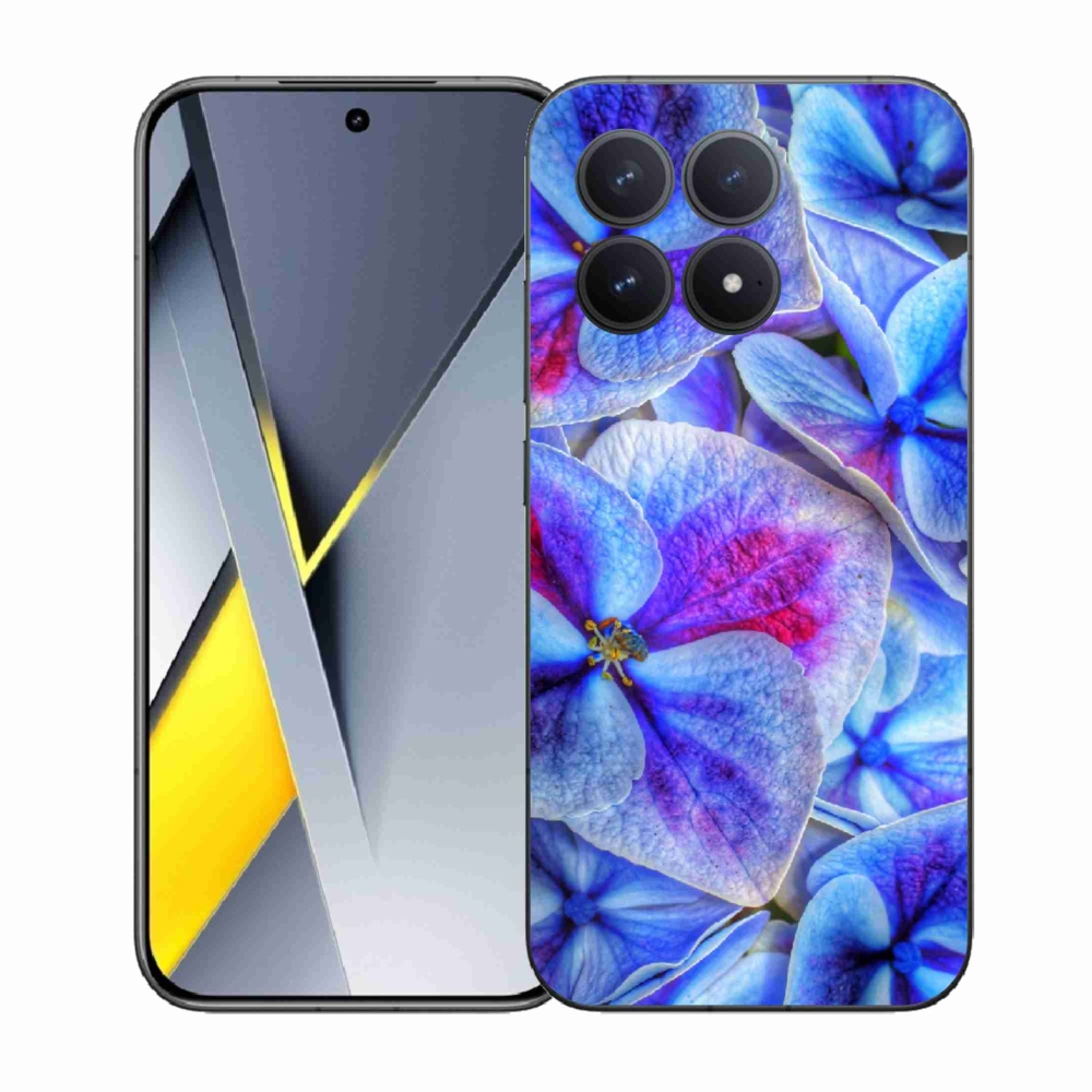 Gelový kryt mmCase na Xiaomi Poco F8 Pro - modré květy 1