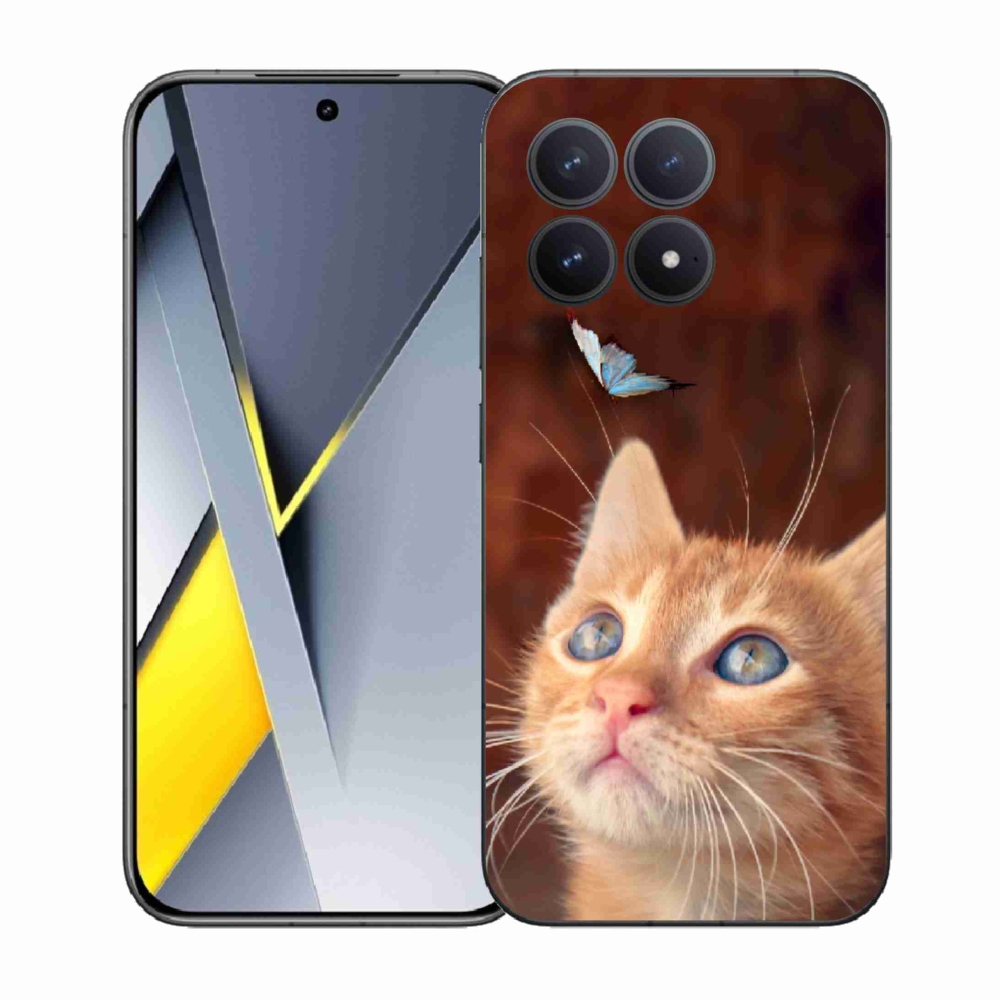 Gelový kryt mmCase na Xiaomi Poco F8 Pro - motýl a kotě