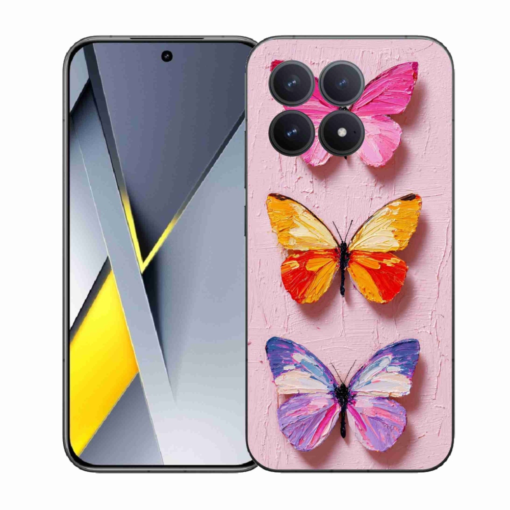 Gelový kryt mmCase na Xiaomi Poco F8 Pro - motýlí trojice