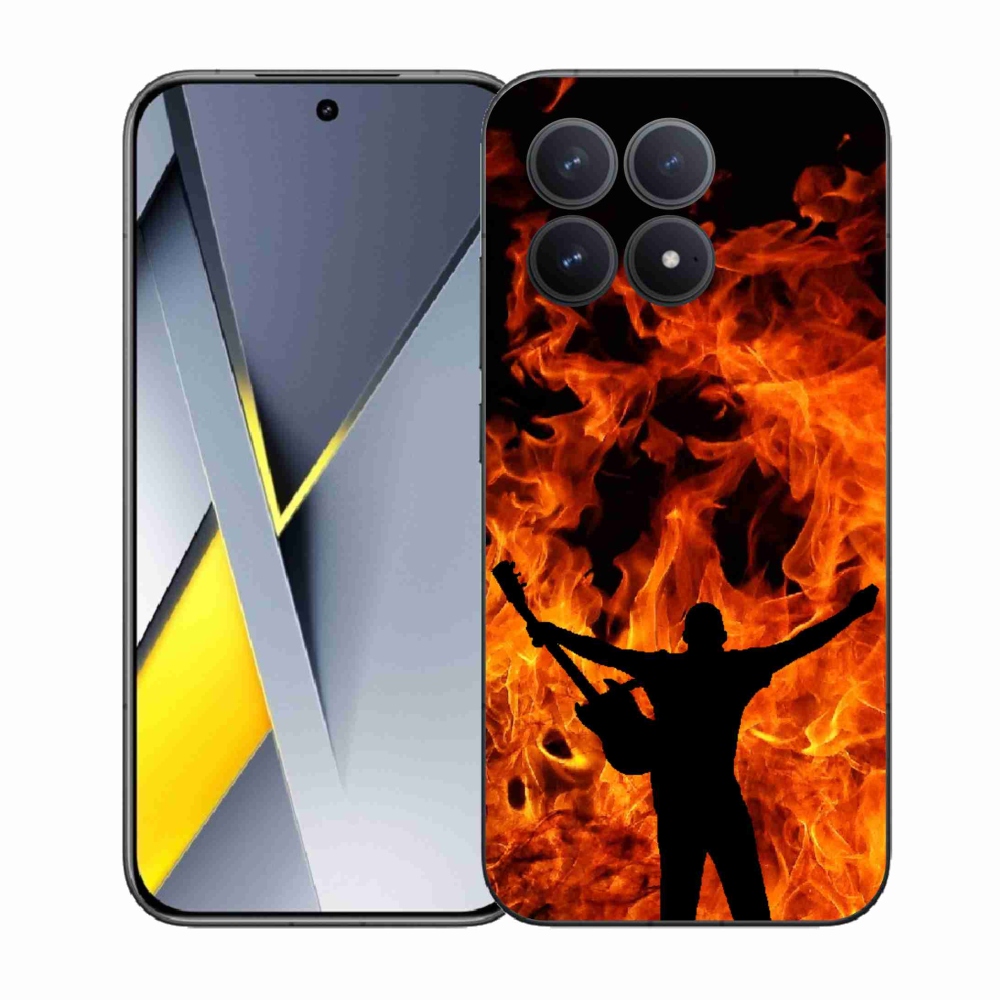 Gelový kryt mmCase na Xiaomi Poco F8 Pro - muzikant a oheň
