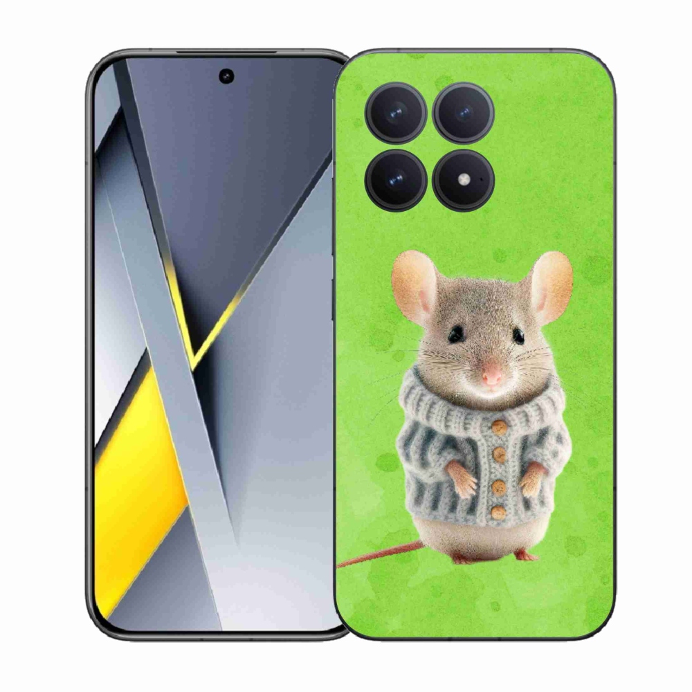 Gelový kryt mmCase na Xiaomi Poco F8 Pro - myška ve svetru