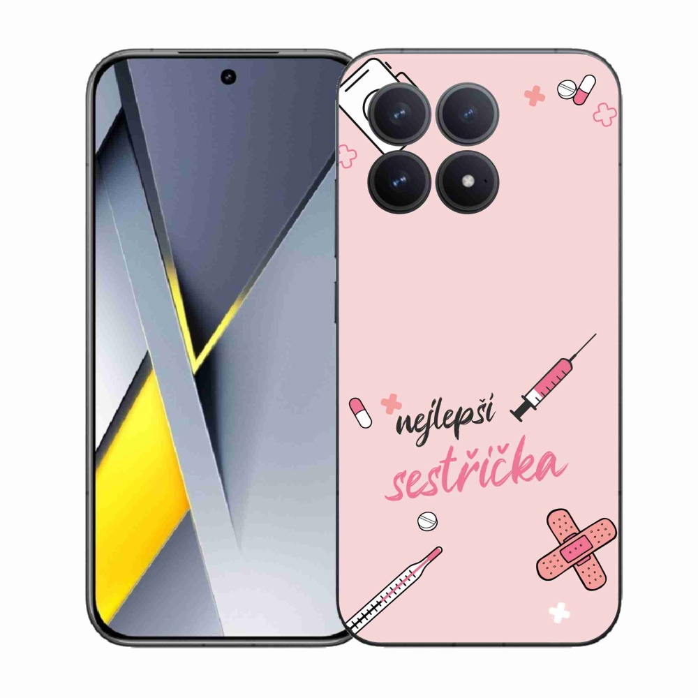 Gelový kryt mmCase na Xiaomi Poco F8 Pro - nejlepší sestřička růžové pozadí