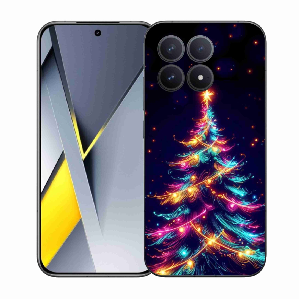 Gelový kryt mmCase na Xiaomi Poco F8 Pro - neonový vánoční stromek