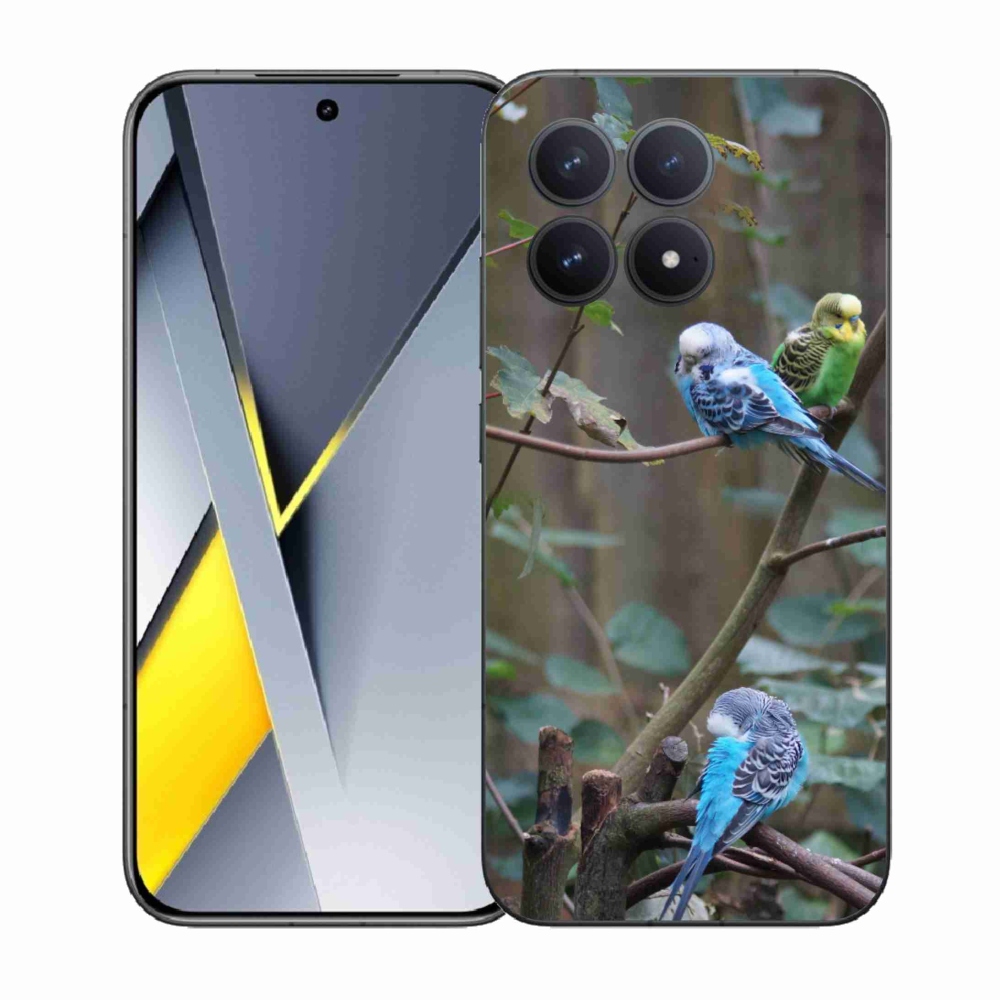 Gelový kryt mmCase na Xiaomi Poco F8 Pro - papoušci na větvi