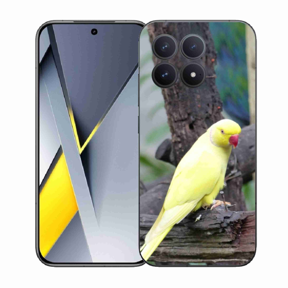 Gelový kryt mmCase na Xiaomi Poco F8 Pro - papoušek alexandr žlutý