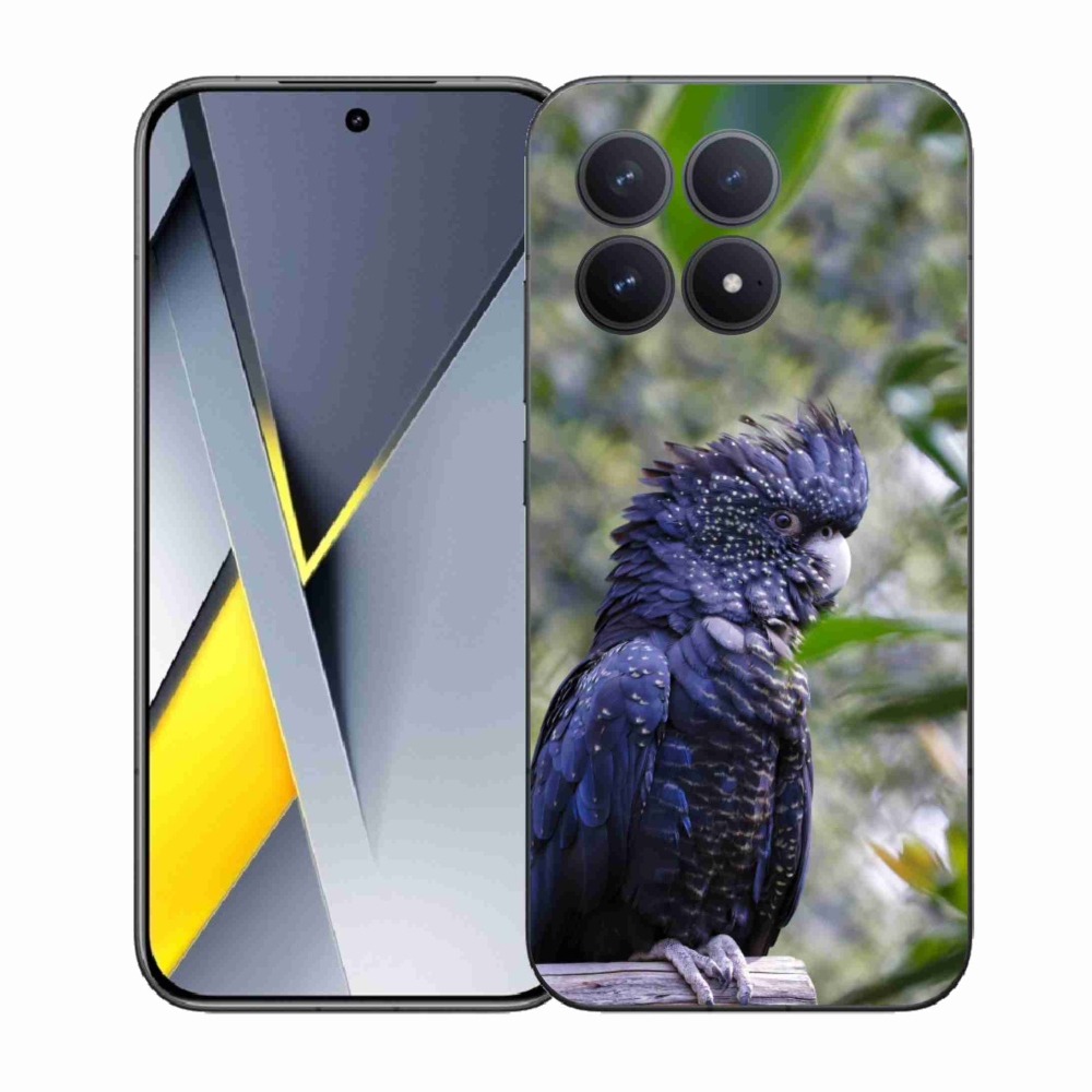 Gelový kryt mmCase na Xiaomi Poco F8 Pro - papoušek kakadu černý