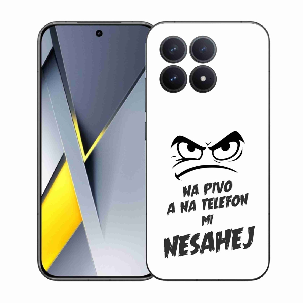 Gelový kryt mmCase na Xiaomi Poco F8 Pro - pivní motiv 2 bílé pozadí