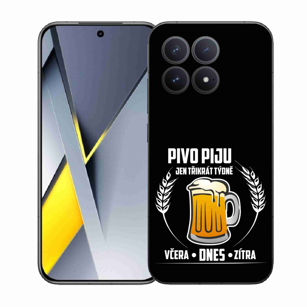 Gelový kryt mmCase na Xiaomi Poco F8 Pro - pivní motiv černé pozadí