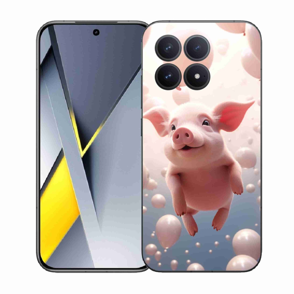 Gelový kryt mmCase na Xiaomi Poco F8 Pro - prasátko s balónky