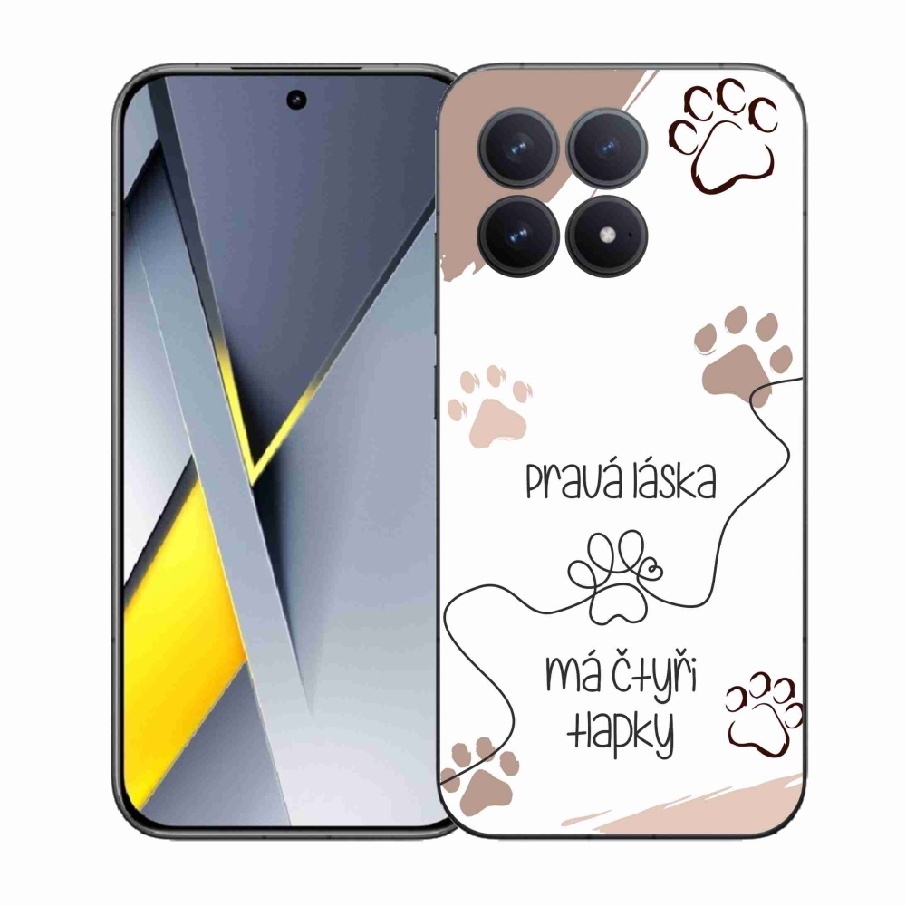 Gelový kryt mmCase na Xiaomi Poco F8 Pro - psí motiv 1 bílé pozadí