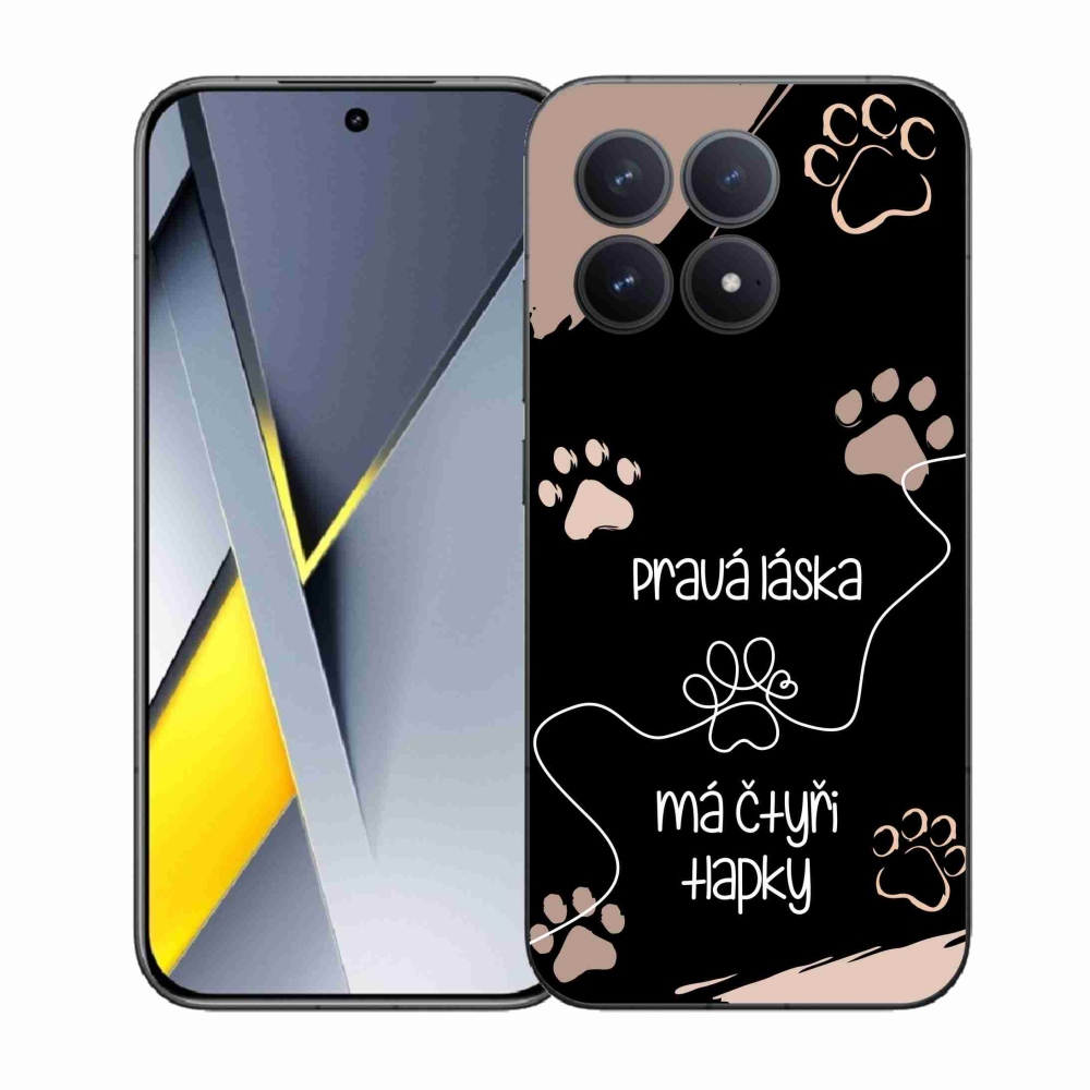 Gelový kryt mmCase na Xiaomi Poco F8 Pro - psí motiv 1 černé pozadí
