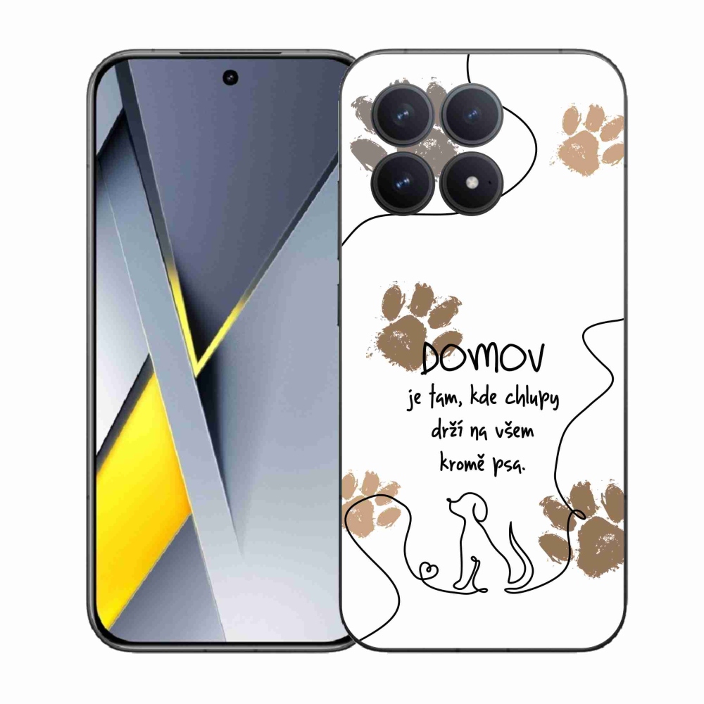 Gelový kryt mmCase na Xiaomi Poco F8 Pro - psí motiv bílé pozadí