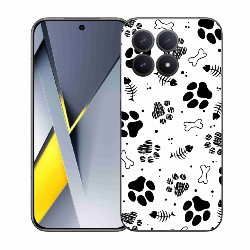 Gelový kryt mmCase na Xiaomi Poco F8 Pro - psí tlapky 1