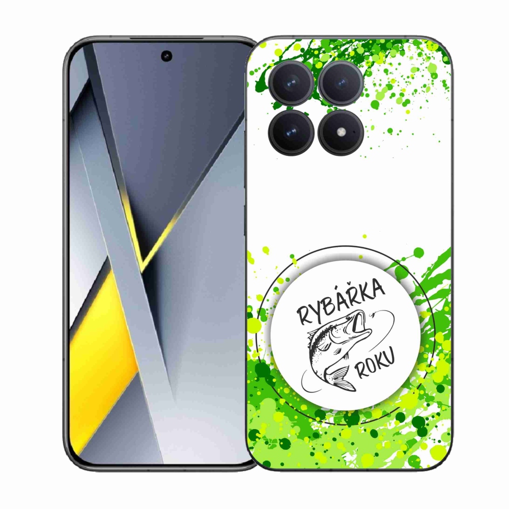 Gelový kryt mmCase na Xiaomi Poco F8 Pro - rybářka roku bílé pozadí