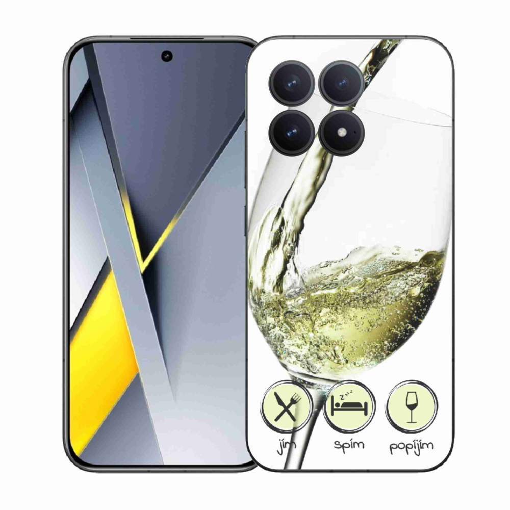 Gelový kryt mmCase na Xiaomi Poco F8 Pro - sklenička vína bílé