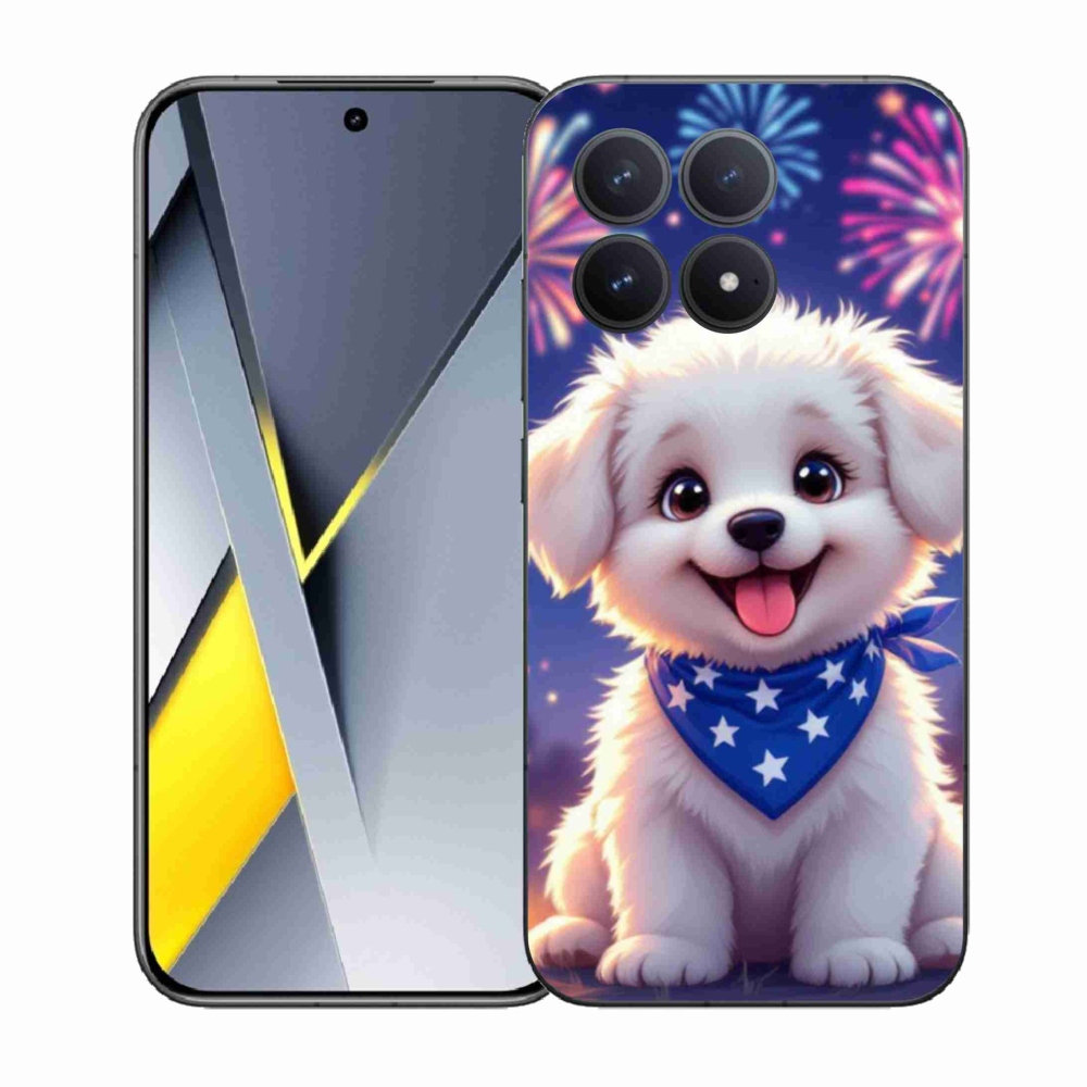 Gelový kryt mmCase na Xiaomi Poco F8 Pro - slavnostní štěně