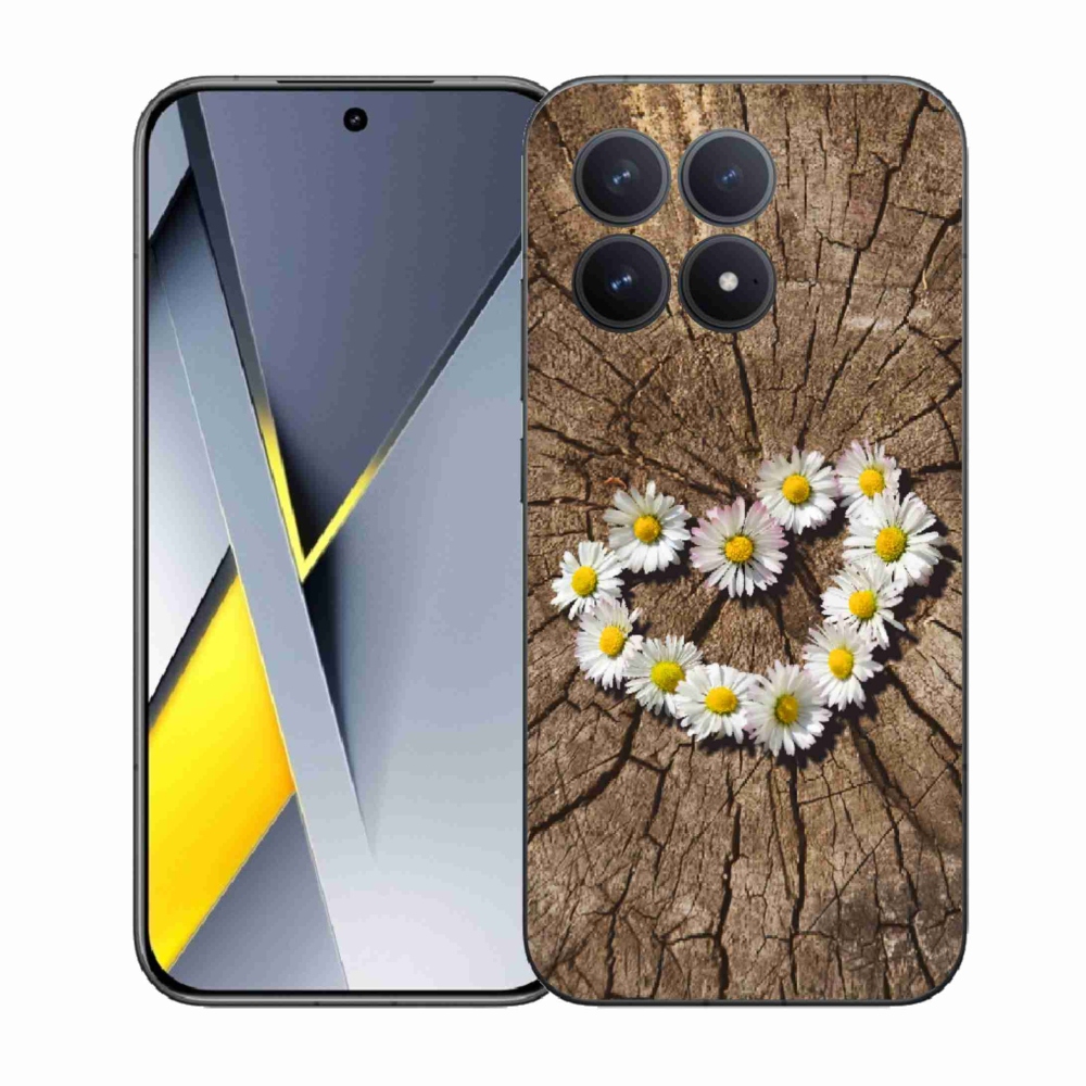 Gelový kryt mmCase na Xiaomi Poco F8 Pro - srdce z kopretin