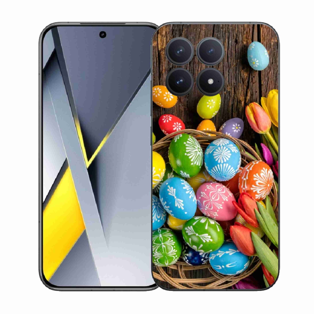 Gelový kryt mmCase na Xiaomi Poco F8 Pro - velikonoční vajíčka