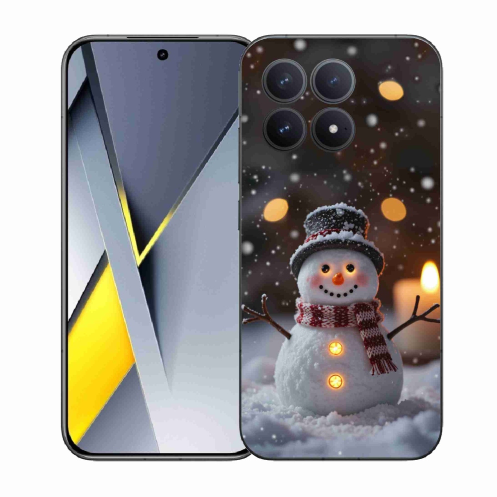 Gelový kryt mmCase na Xiaomi Poco F8 Pro - veselý sněhulák