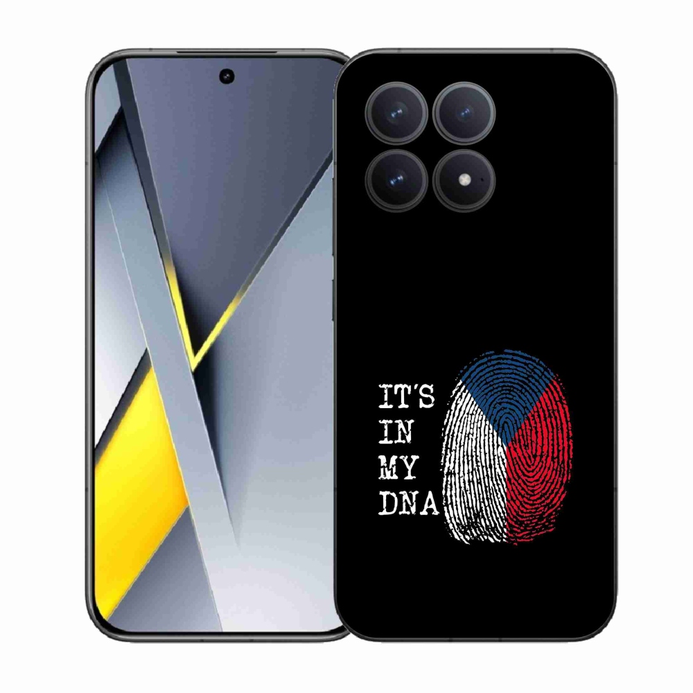 Gelový kryt mmCase na Xiaomi Poco F8 Pro - vlajka otisk prstu černé pozadí