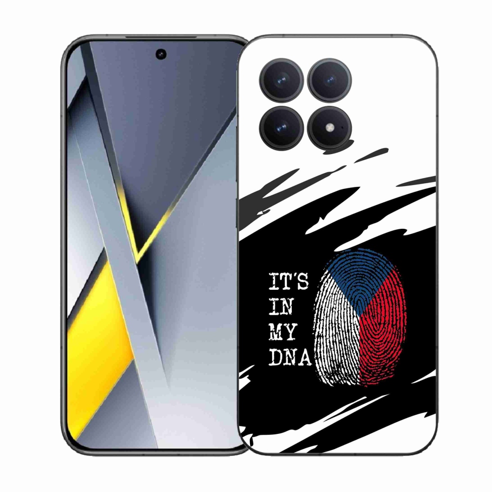 Gelový kryt mmCase na Xiaomi Poco F8 Pro - vlajka otisk prstu černobílé pozadí