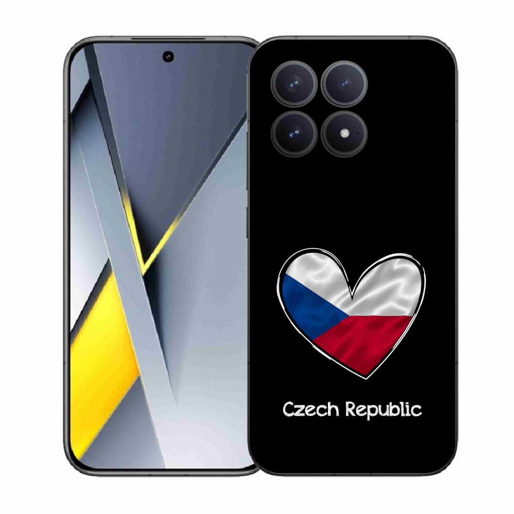 Gelový kryt mmCase na Xiaomi Poco F8 Pro - vlajka srdce černé pozadí