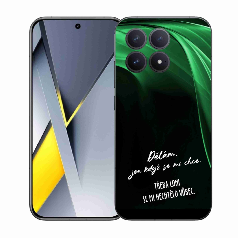 Gelový kryt mmCase na Xiaomi Poco F8 Pro - vtipný text 12 černé pozadí