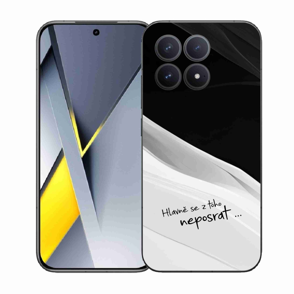 Gelový kryt mmCase na Xiaomi Poco F8 Pro - vtipný text 13 bíločerné pozadí