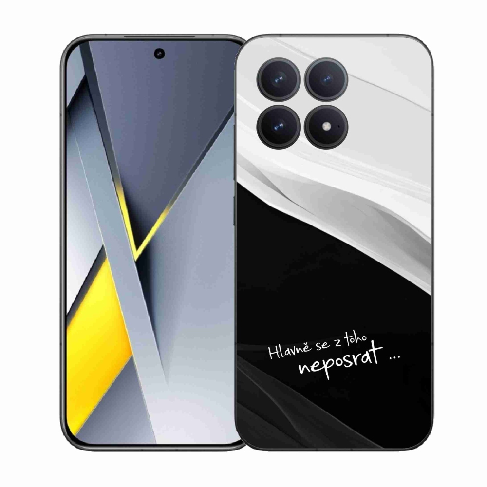 Gelový kryt mmCase na Xiaomi Poco F8 Pro - vtipný text 13 černobílé pozadí