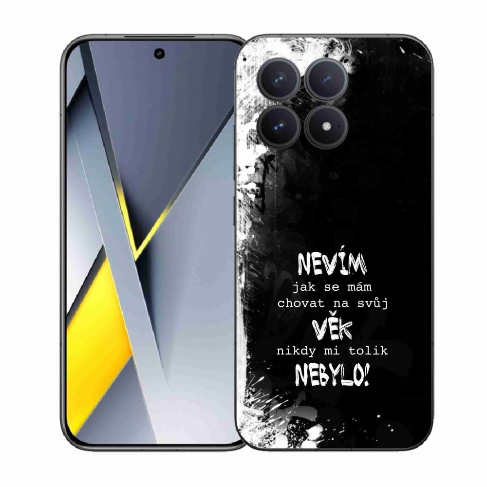 Gelový kryt mmCase na Xiaomi Poco F8 Pro - vtipný text 14 černé pozadí