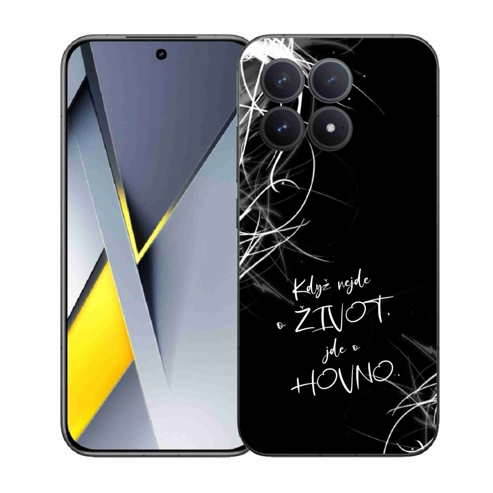 Gelový kryt mmCase na Xiaomi Poco F8 Pro - vtipný text 16 černé pozadí