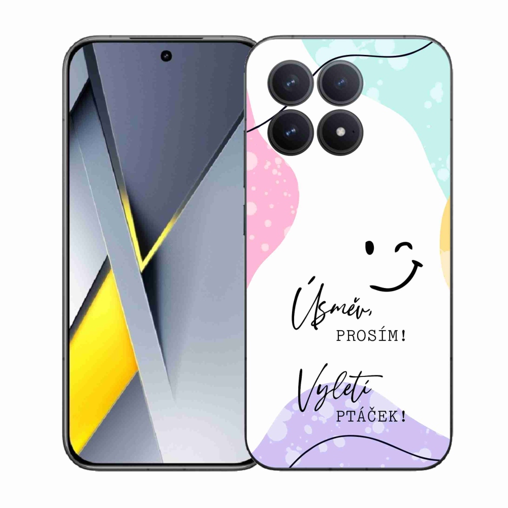 Gelový kryt mmCase na Xiaomi Poco F8 Pro - vtipný text 4 bílé pozadí