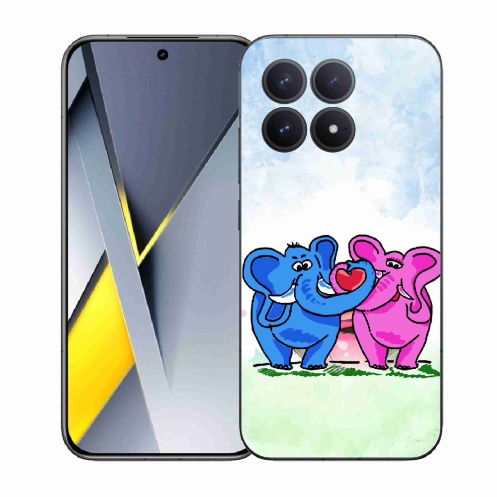 Gelový kryt mmCase na Xiaomi Poco F8 Pro - zamilovaní sloni