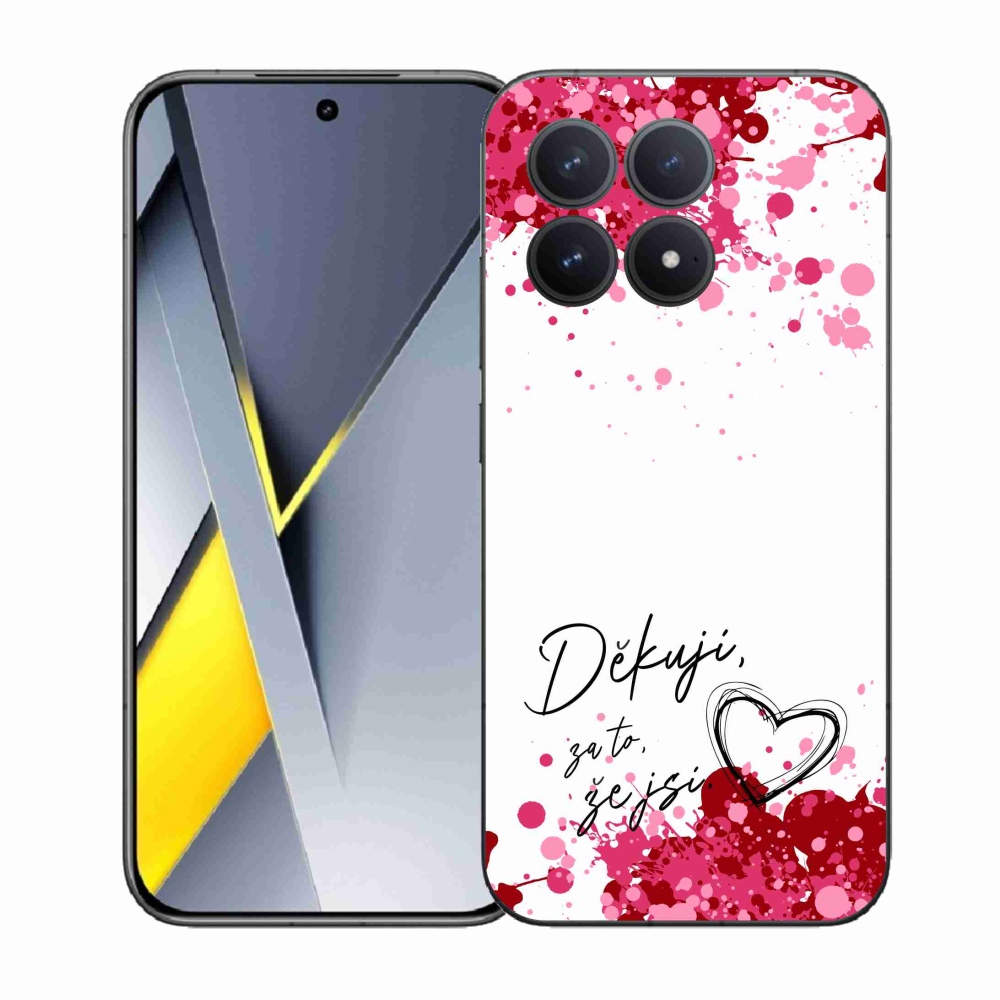 Gelový kryt mmCase na Xiaomi Poco F8 Pro - zamilovaný text 2 bílé pozadí